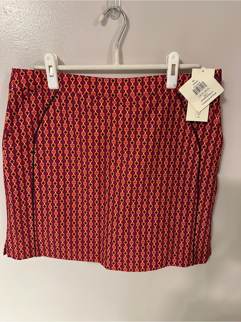 EP Pro Geometric Red & Pink Mini Skirt NWT